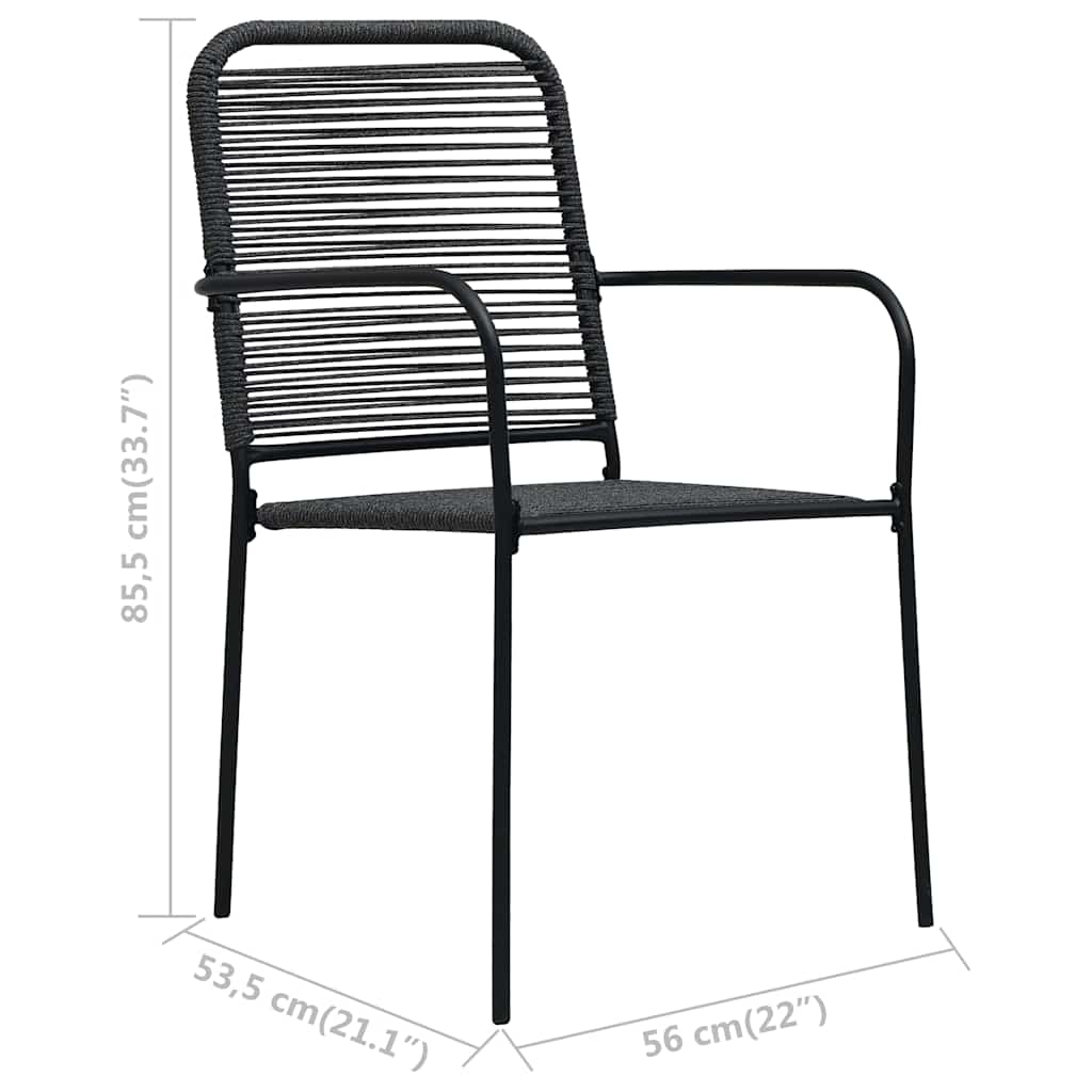 vidaXL 5-delige Tuinset glas en staal zwart