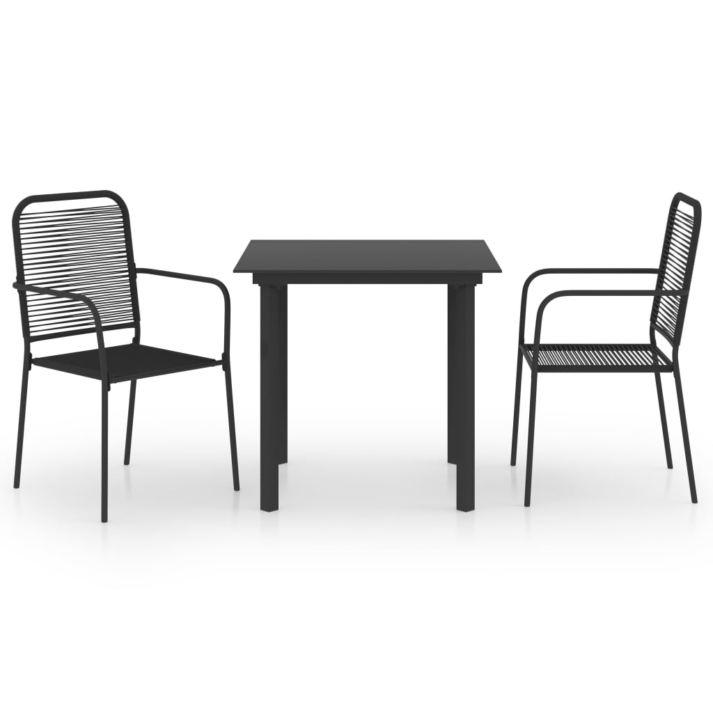 vidaXL 5-delige Tuinset glas en staal zwart