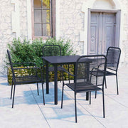 vidaXL 5-delige Tuinset glas en staal zwart
