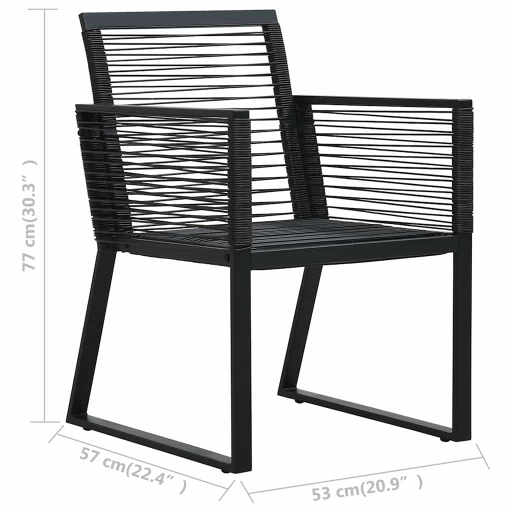 vidaXL 7-delige Tuinset PVC-rattan zwart