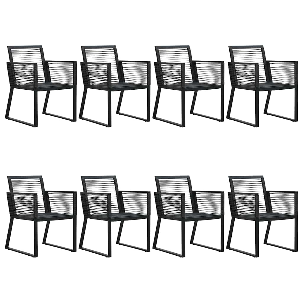 vidaXL 7-delige Tuinset PVC-rattan zwart