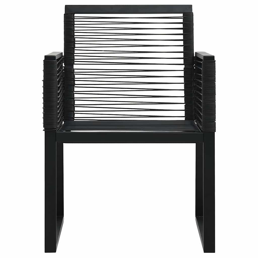vidaXL 7-delige Tuinset PVC-rattan zwart