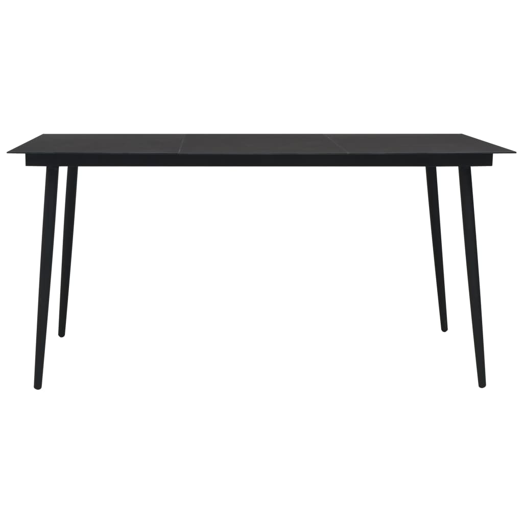 vidaXL 7-delige Tuinset PVC-rattan zwart