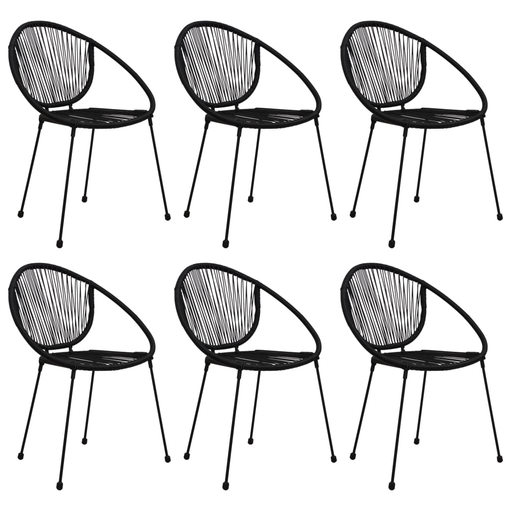 vidaXL 7-delige Tuinset PVC-rattan zwart