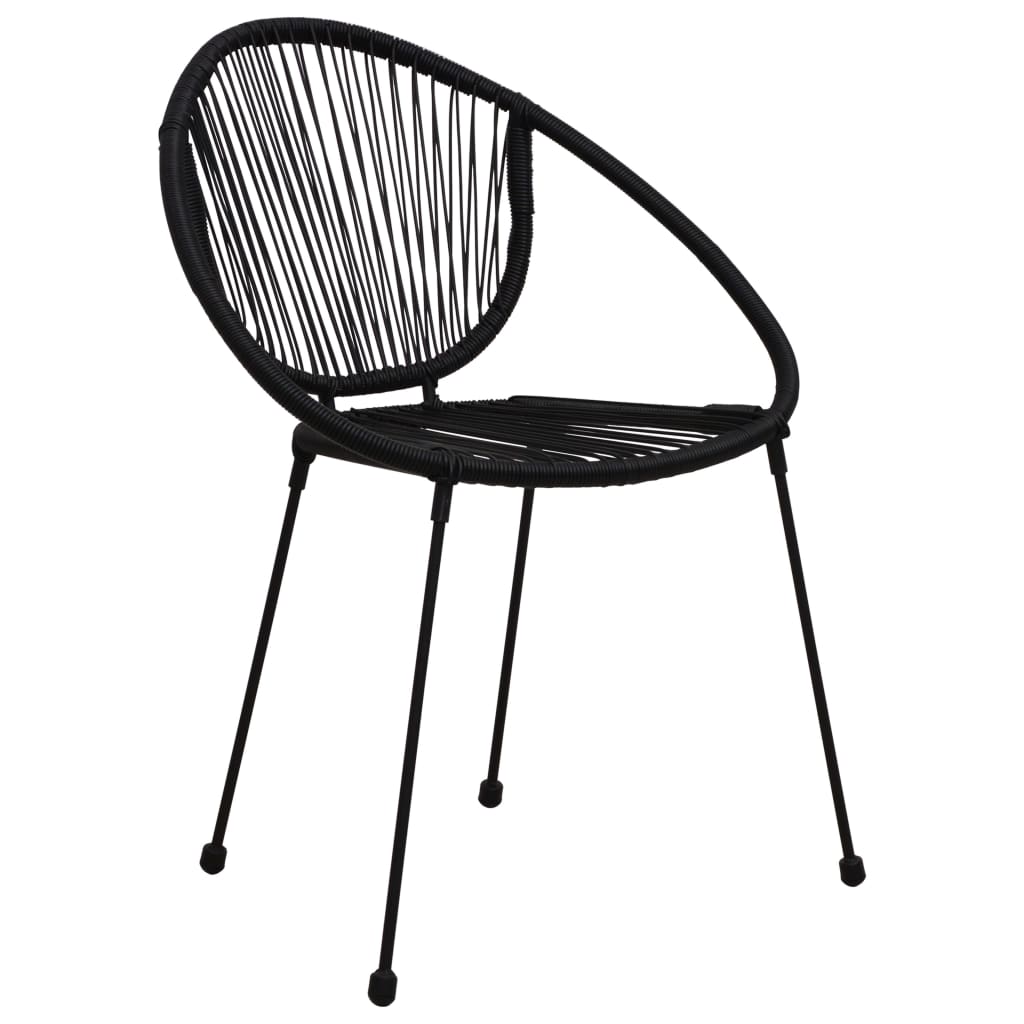 vidaXL 7-delige Tuinset PVC-rattan zwart