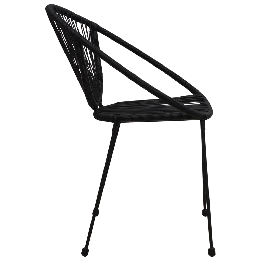 vidaXL 7-delige Tuinset PVC-rattan zwart