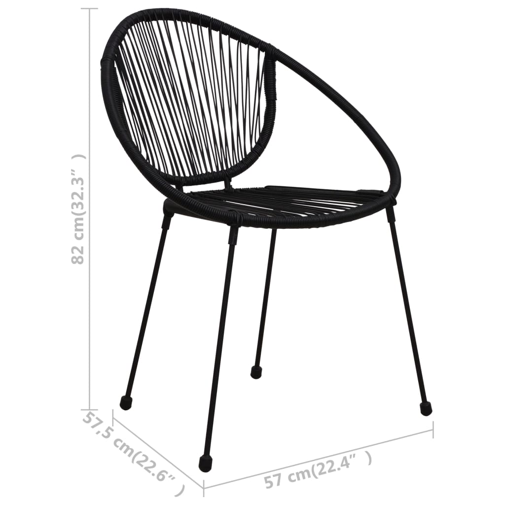 vidaXL 7-delige Tuinset PVC-rattan zwart