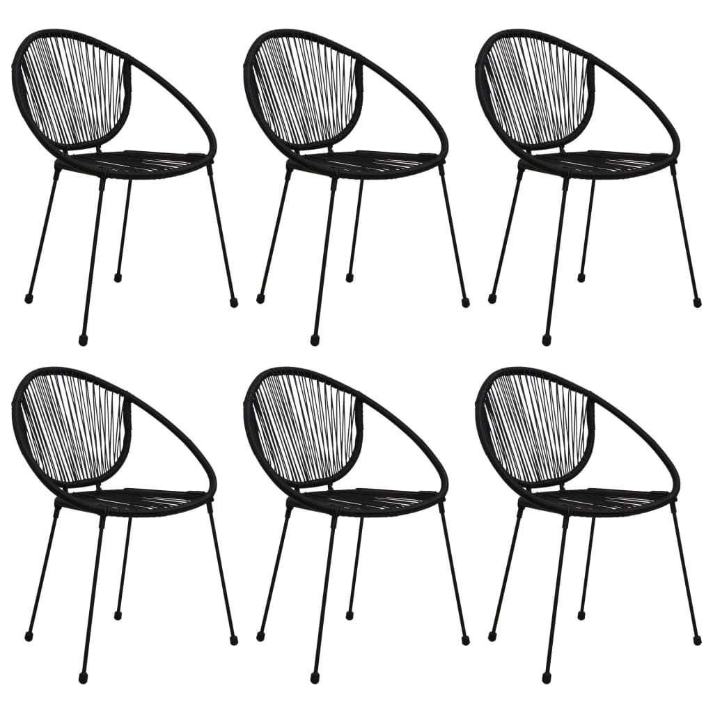 vidaXL 7-delige Tuinset PVC-rattan zwart