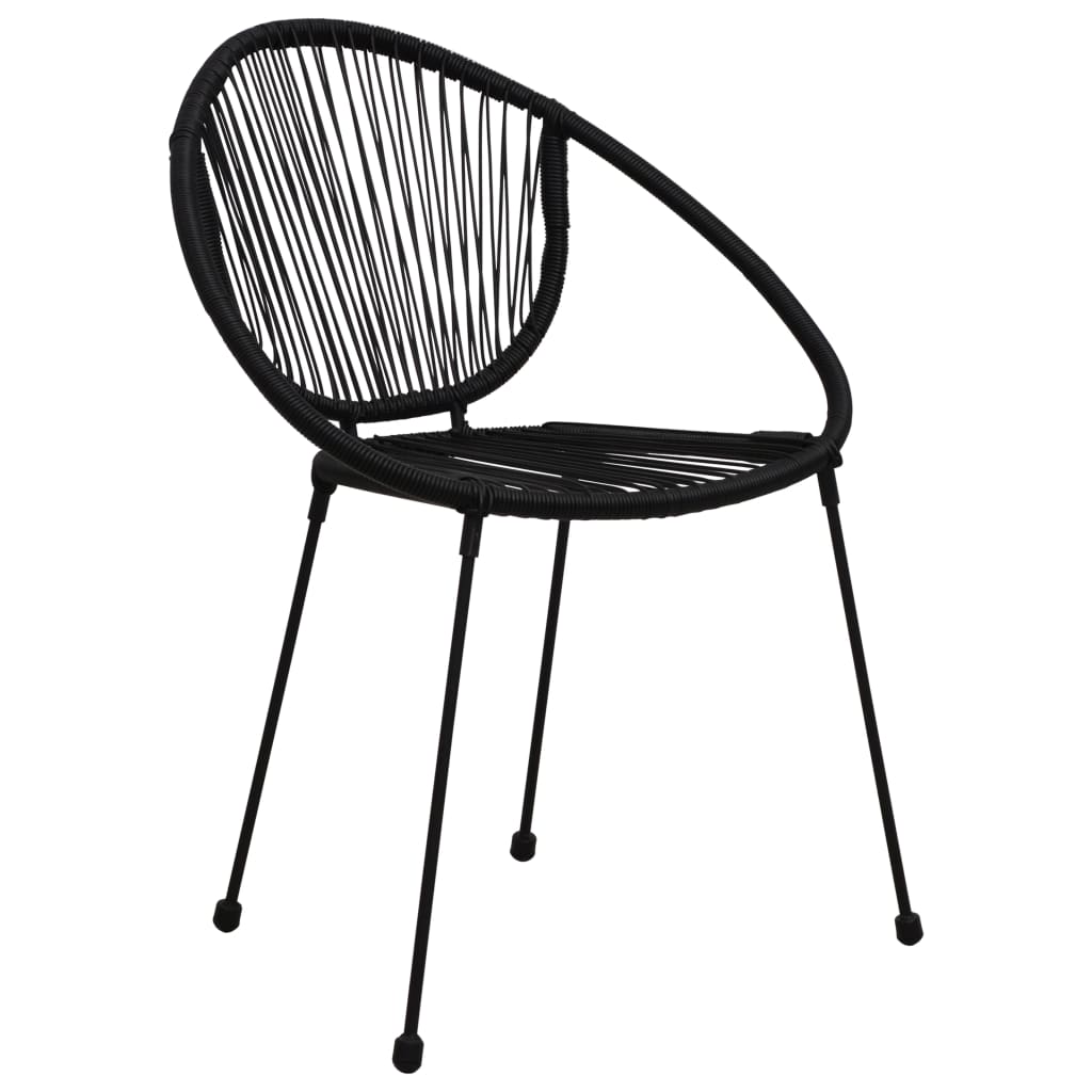 vidaXL 7-delige Tuinset PVC-rattan zwart