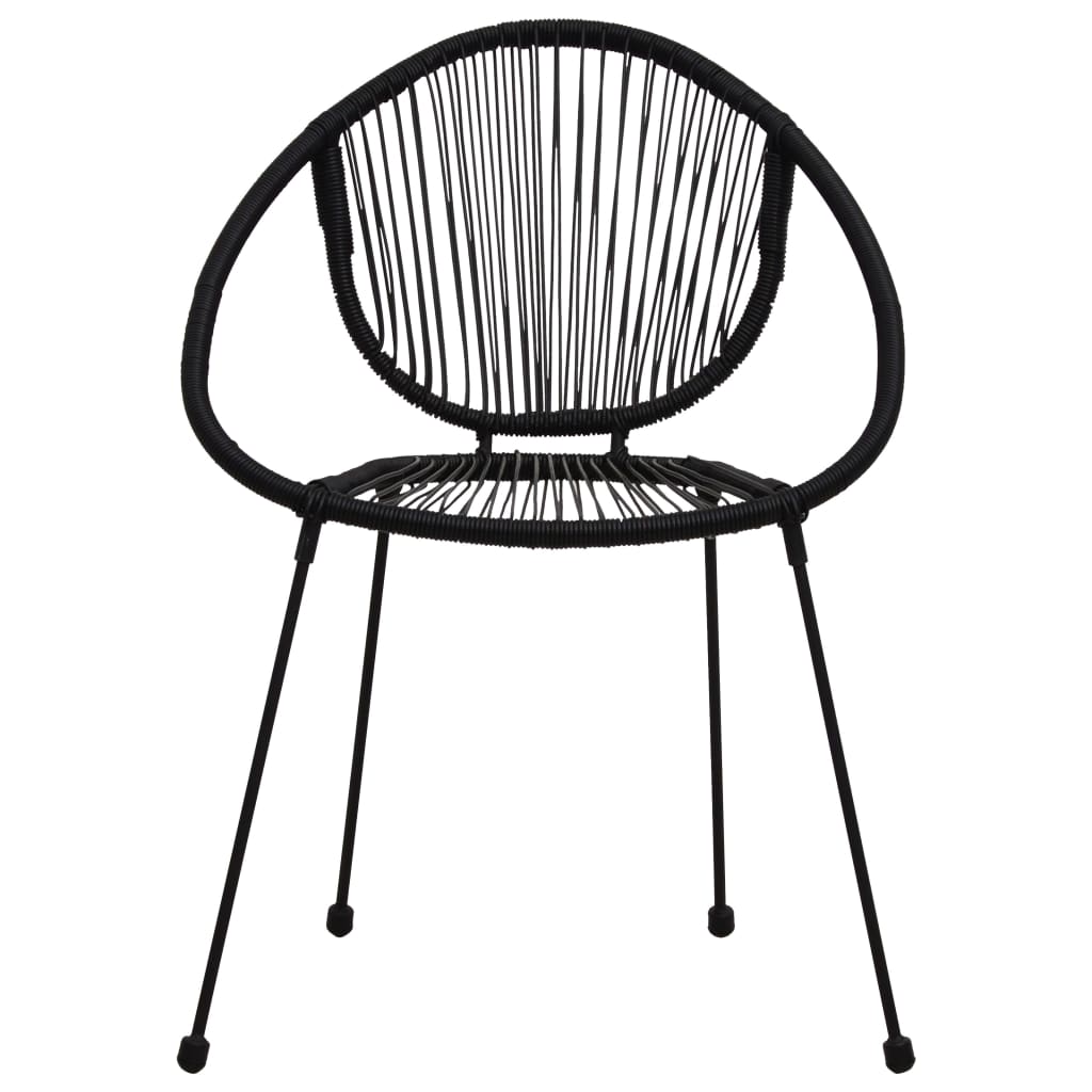 vidaXL 7-delige Tuinset PVC-rattan zwart