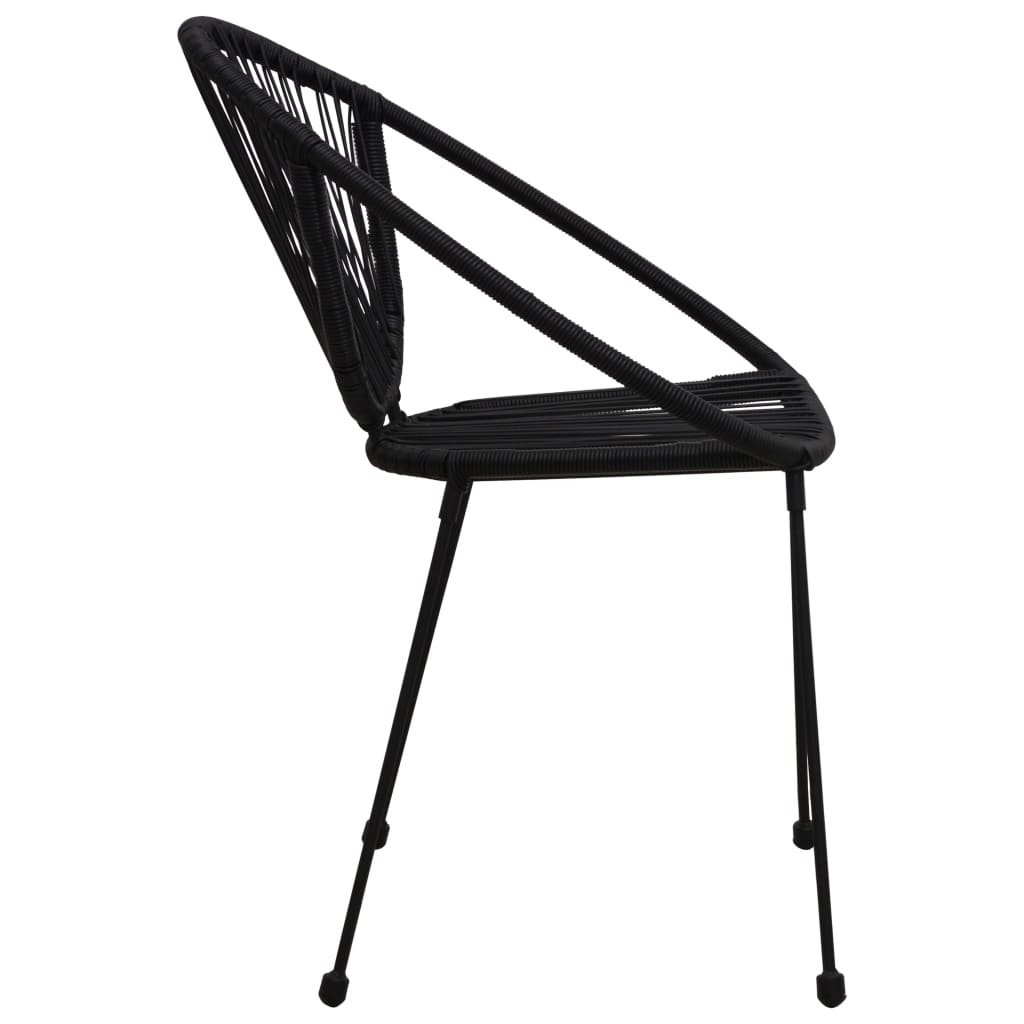vidaXL 7-delige Tuinset PVC-rattan zwart