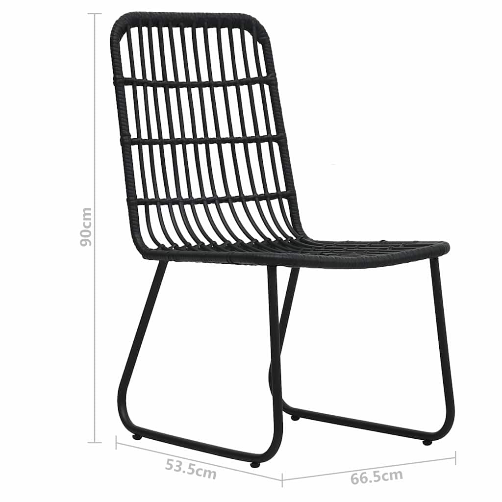 vidaXL 3-delige Tuinset poly rattan en glas