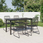 vidaXL 5-delige Tuinset PVC-rattan zwart