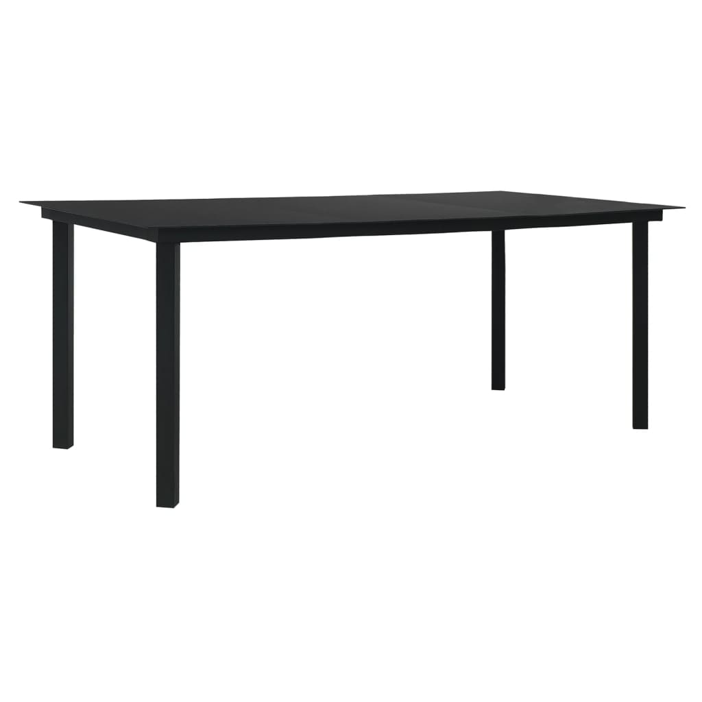 vidaXL 7-delige Tuinset PVC-rattan zwart