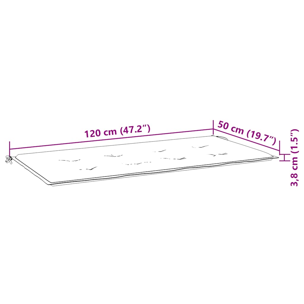 vidaXL Tuinbank 2-zits met kussen 120 cm eucalyptushout grijs