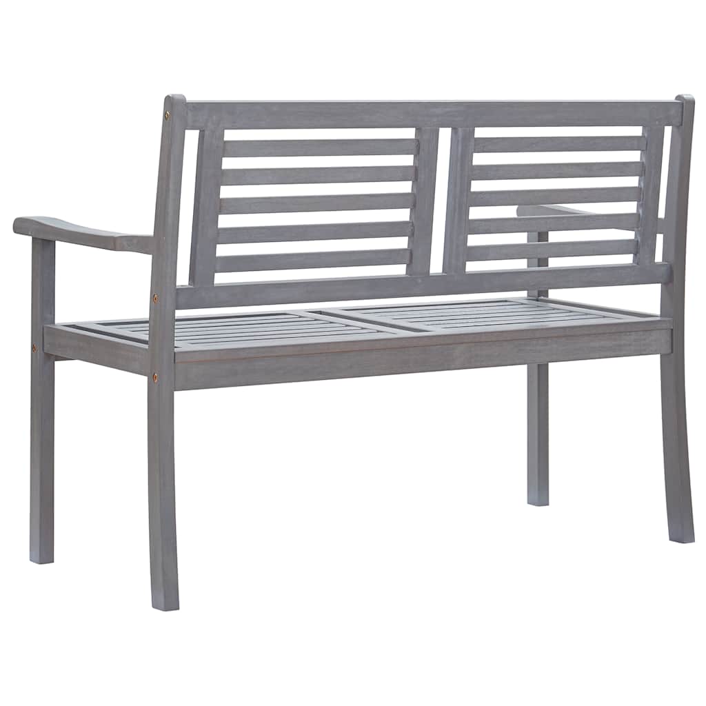 vidaXL Tuinbank 2-zits met kussen 120 cm eucalyptushout grijs