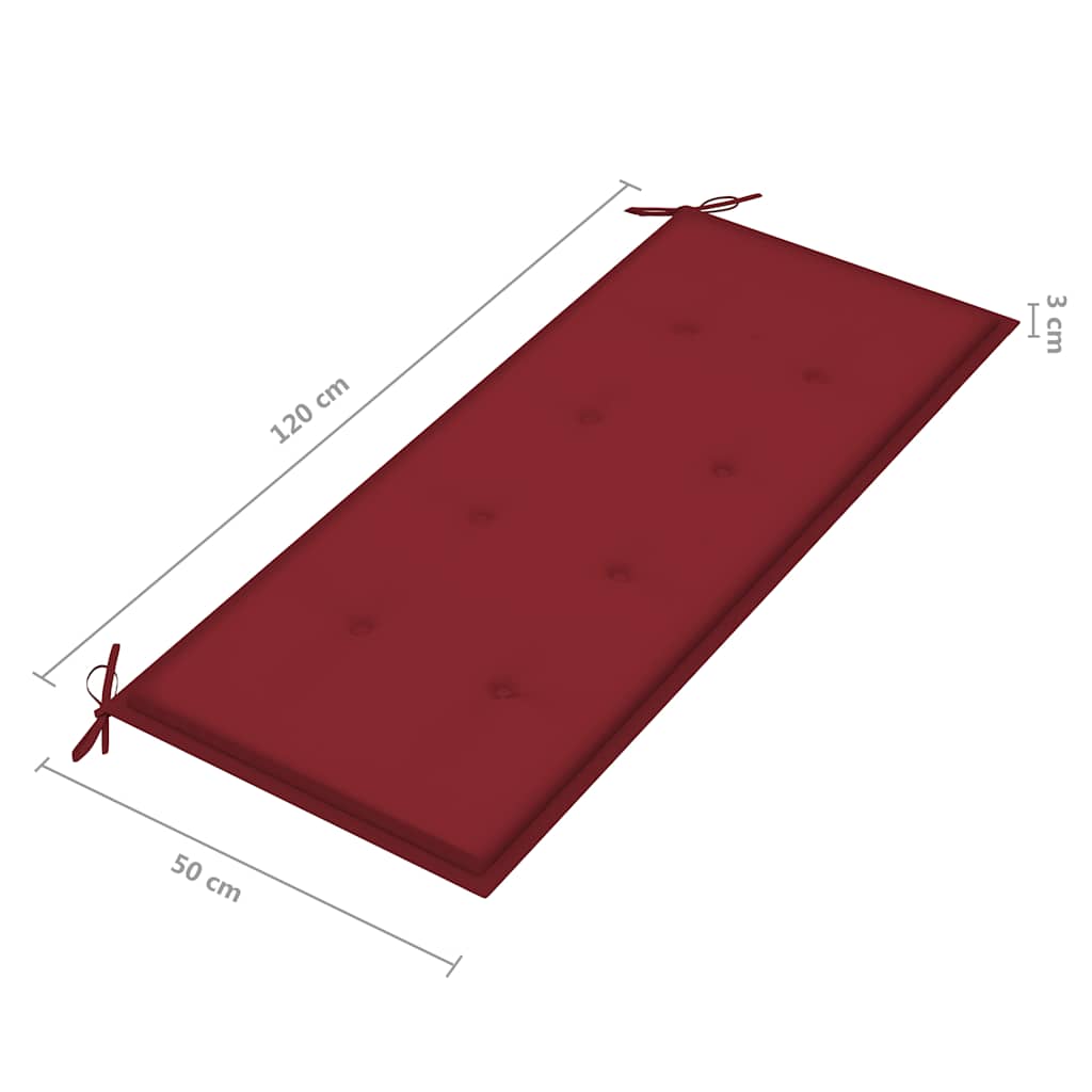 vidaXL Tuinbank 2-zits met kussen 120 cm eucalyptushout grijs