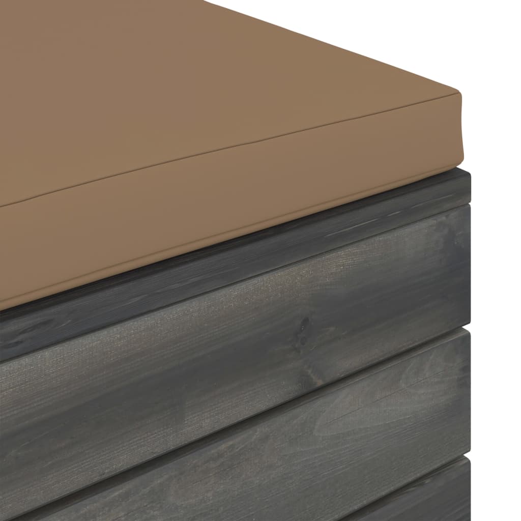 vidaXL 5-delige Loungeset met kussens pallet massief grenenhout