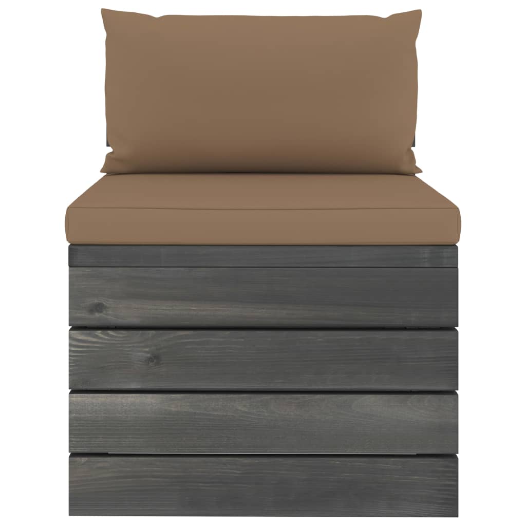 vidaXL 5-delige Loungeset met kussens pallet massief grenenhout