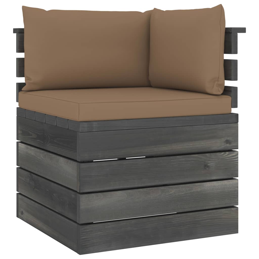 vidaXL 5-delige Loungeset met kussens pallet massief grenenhout