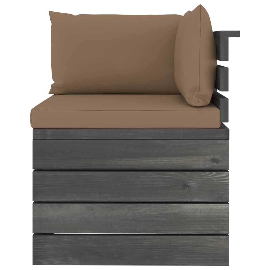 vidaXL 5-delige Loungeset met kussens pallet massief grenenhout