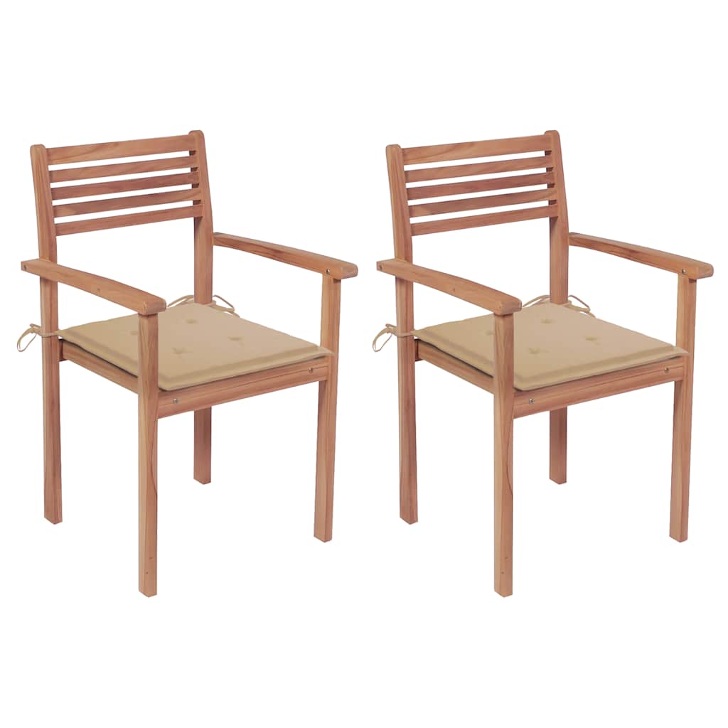 vidaXL Tuinstoelen 2 st met antracietkleurige kussens massief teakhout