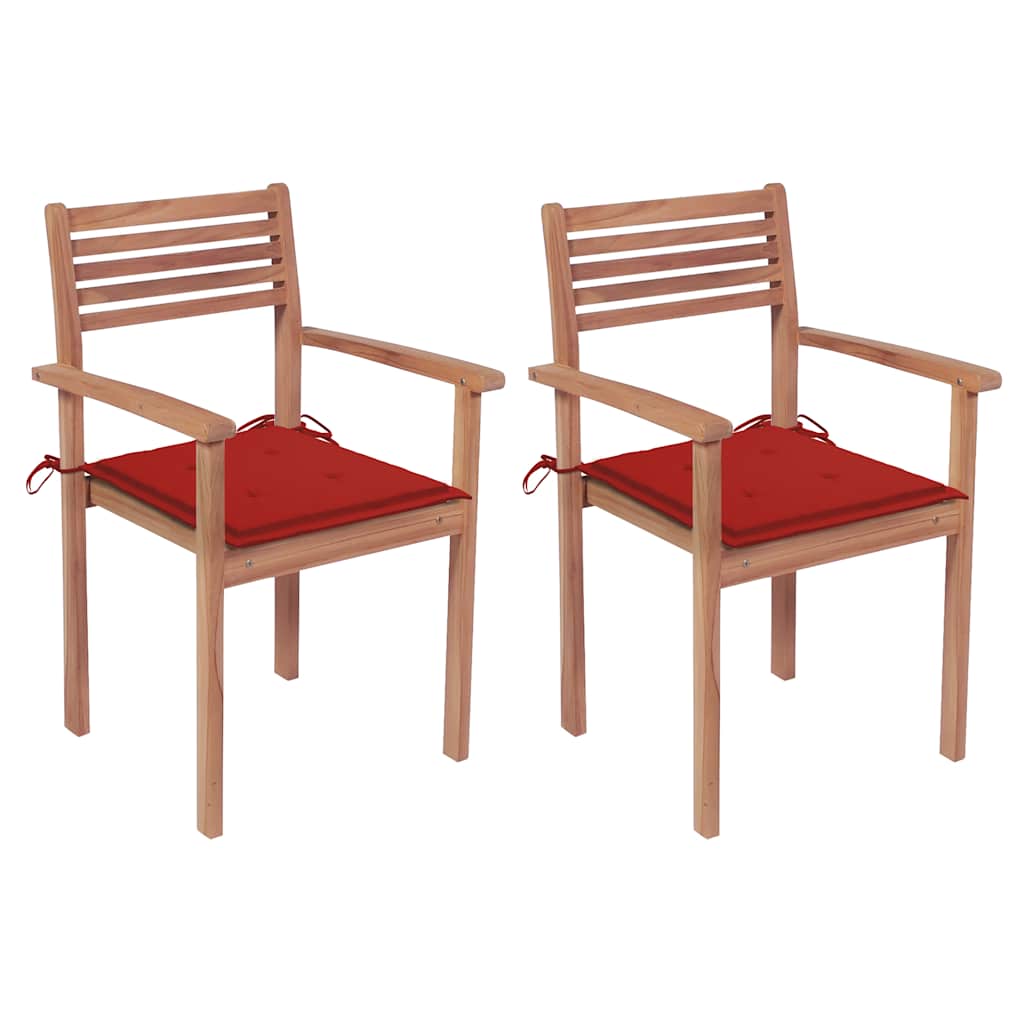vidaXL Tuinstoelen 2 st met antracietkleurige kussens massief teakhout