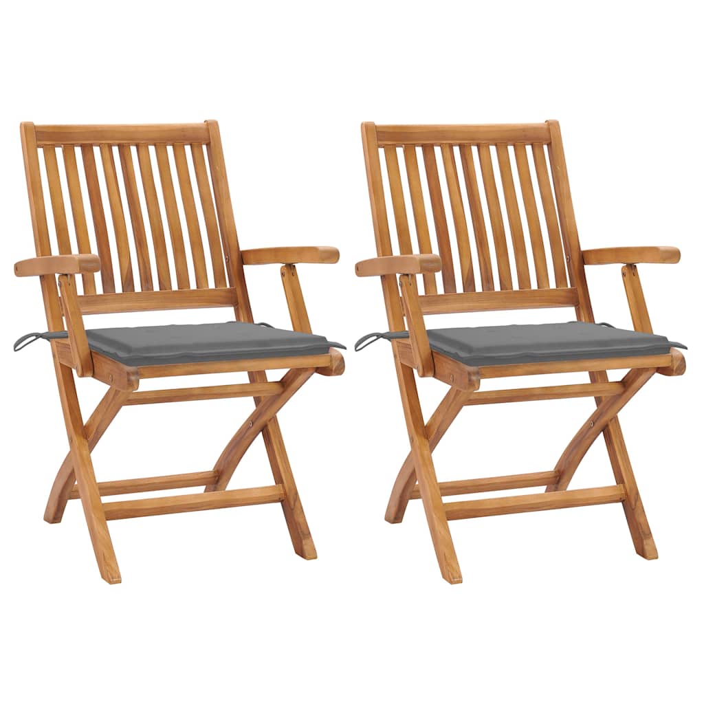 vidaXL Tuinstoelen 6 st inklapbaar met kussens massief teakhout