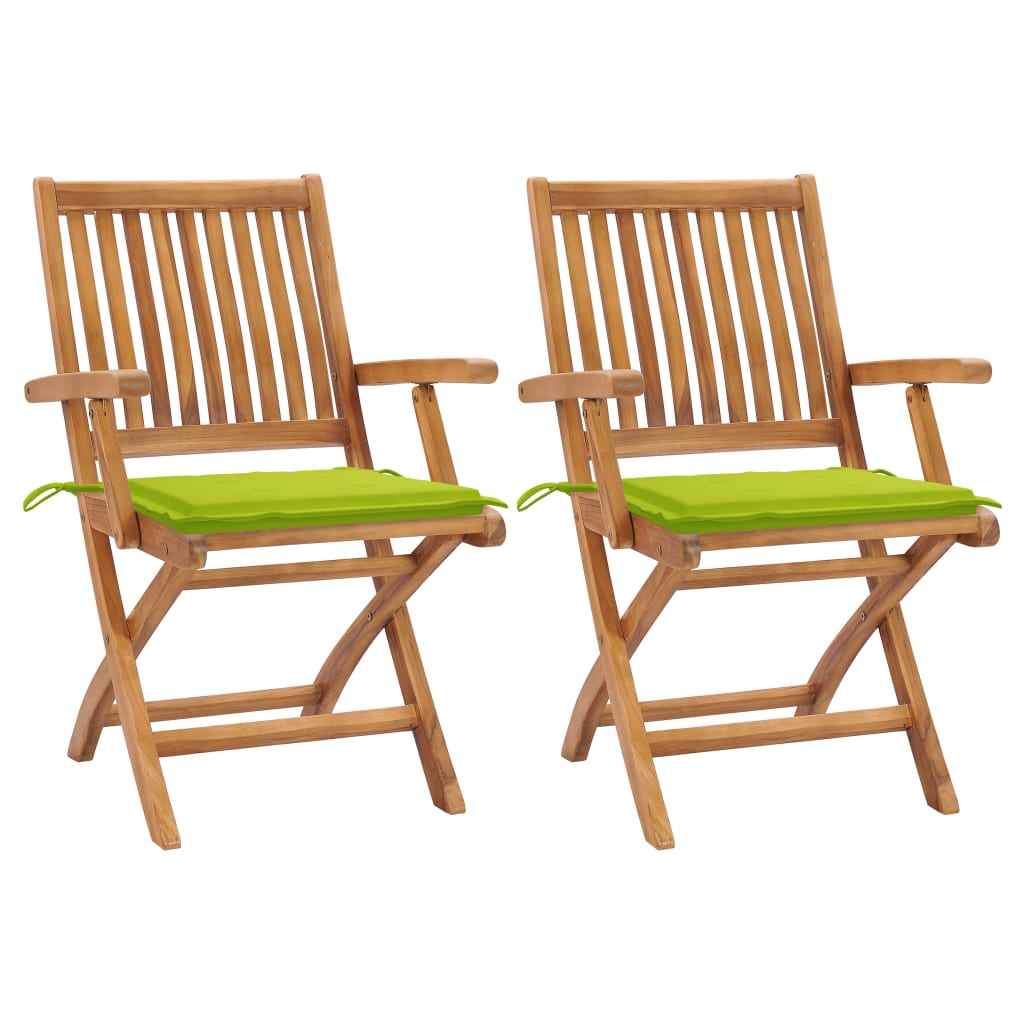 vidaXL Tuinstoelen 6 st inklapbaar met kussens massief teakhout