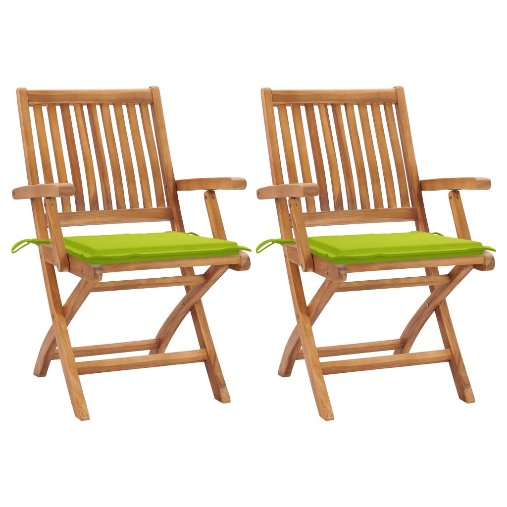 vidaXL Tuinstoelen 6 st inklapbaar met kussens massief teakhout