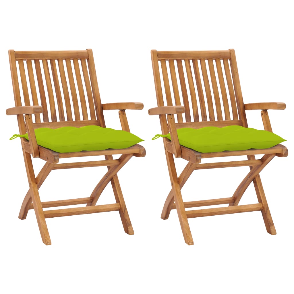 vidaXL Tuinstoelen 6 st inklapbaar met kussens massief teakhout