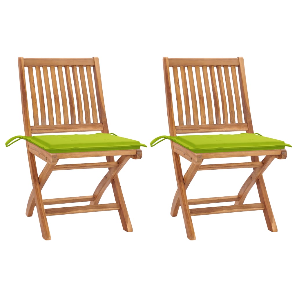 vidaXL Tuinstoelen 6 st inklapbaar met kussens massief teakhout