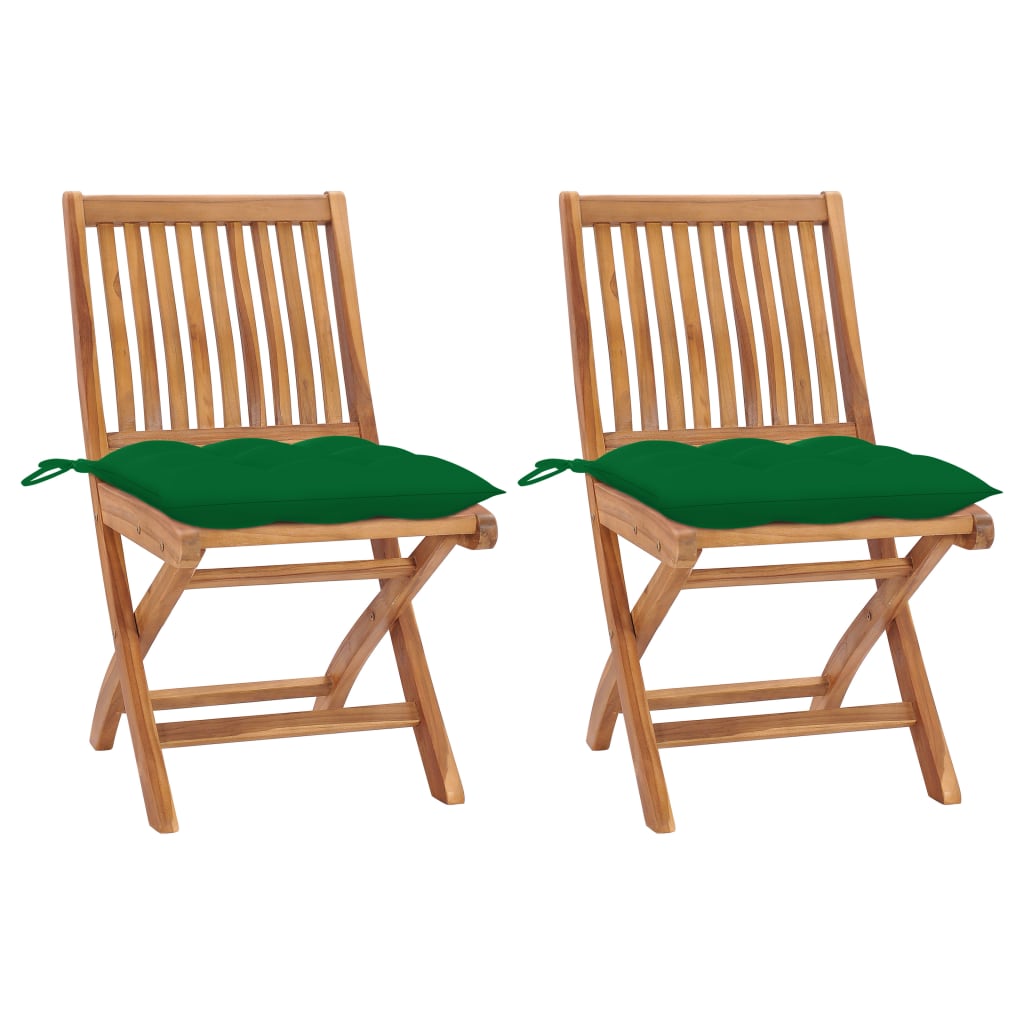vidaXL Tuinstoelen 6 st inklapbaar met kussens massief teakhout