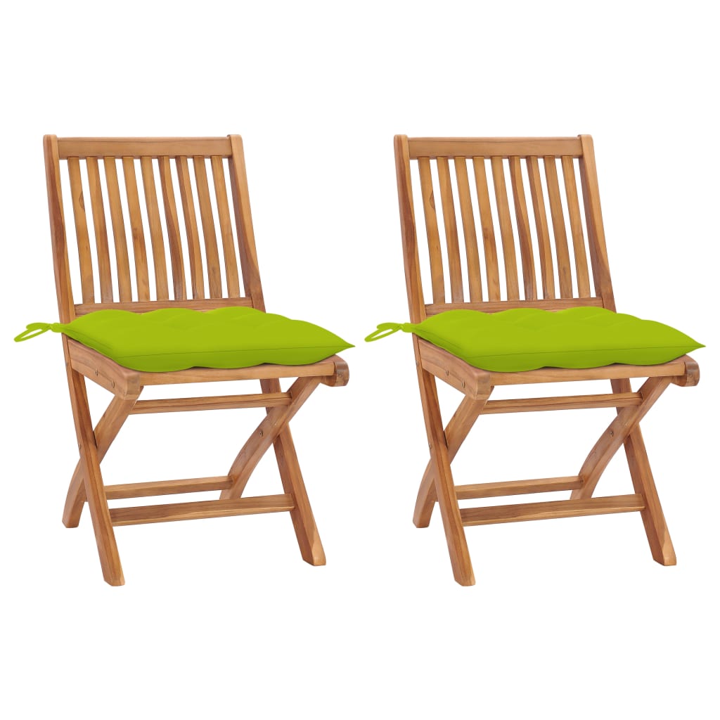 vidaXL Tuinstoelen 6 st inklapbaar met kussens massief teakhout