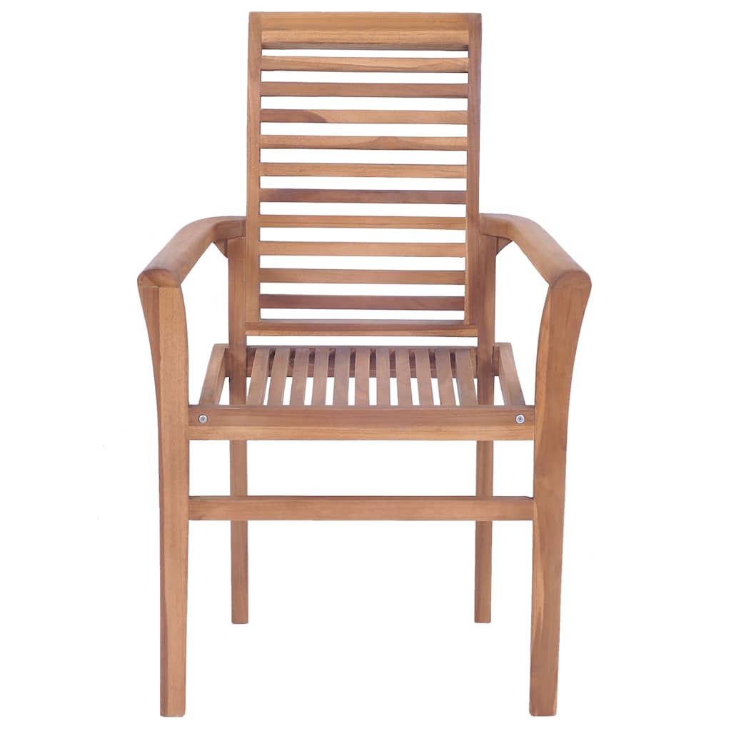 vidaXL Eetkamerstoelen 4 st met antracietkleurige kussens massief teakhout