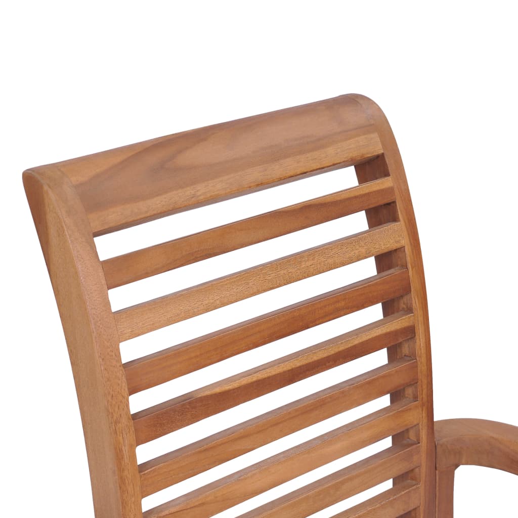 vidaXL Eetkamerstoelen 4 st met antracietkleurige kussens massief teakhout
