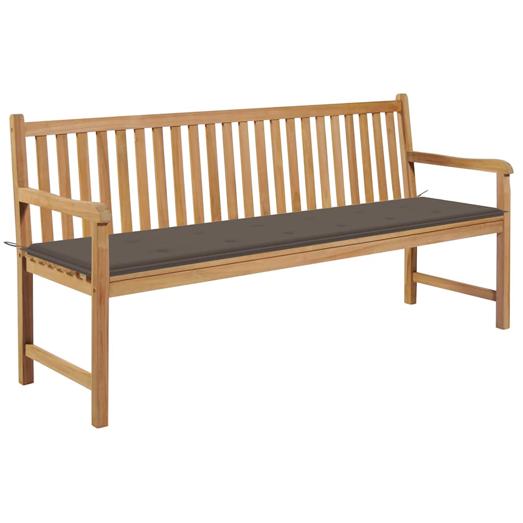 vidaXL Tuinbank met blauw kussen 175 cm massief teakhout