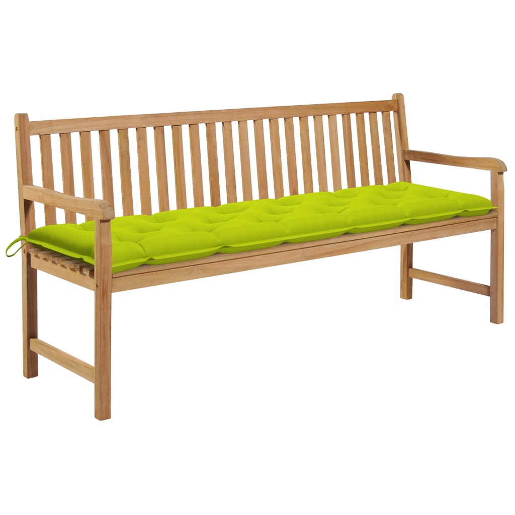 vidaXL Tuinbank met grijs kussen 175 cm massief teakhout