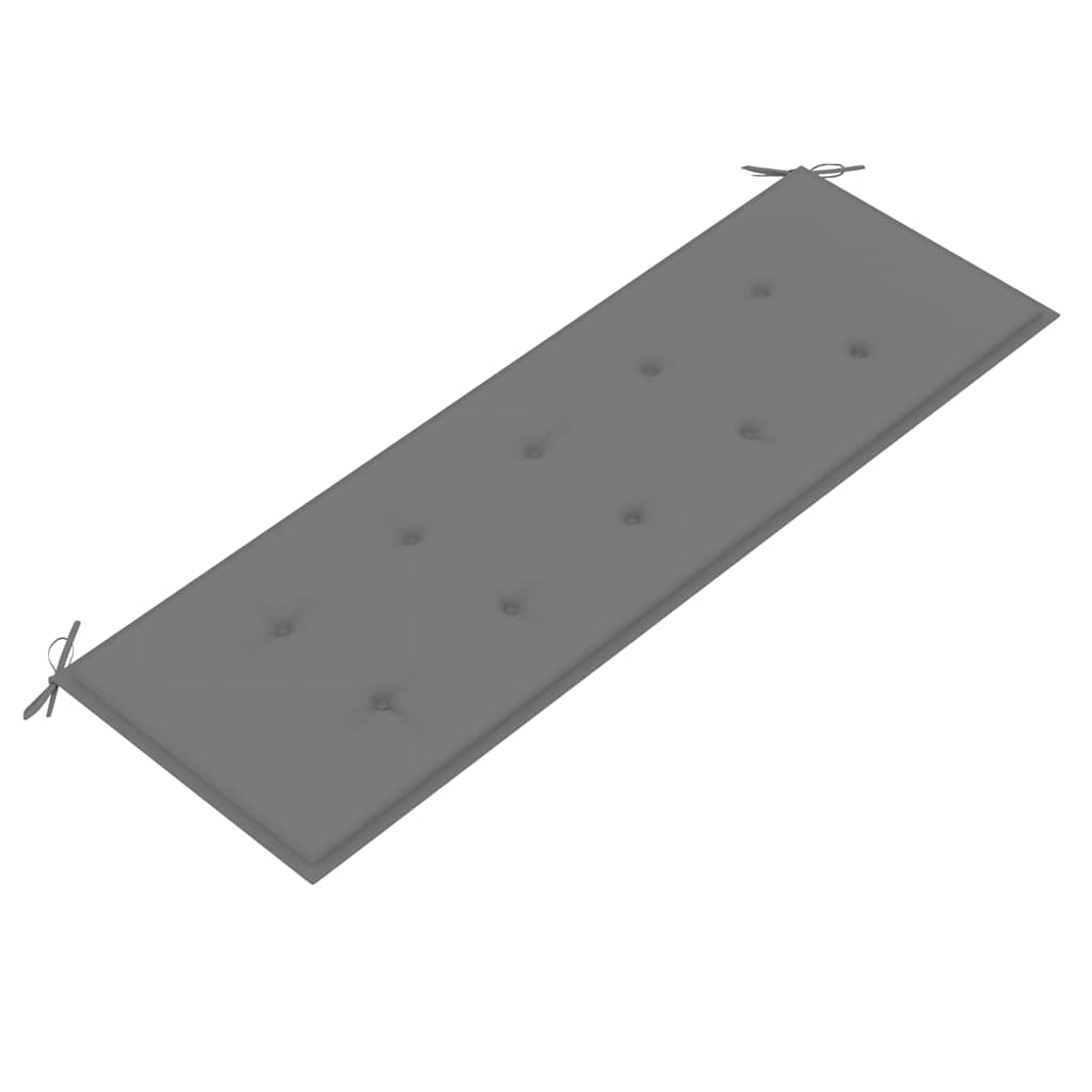 vidaXL Tuinbank met antracietkleurig kussen 150 cm massief teakhout