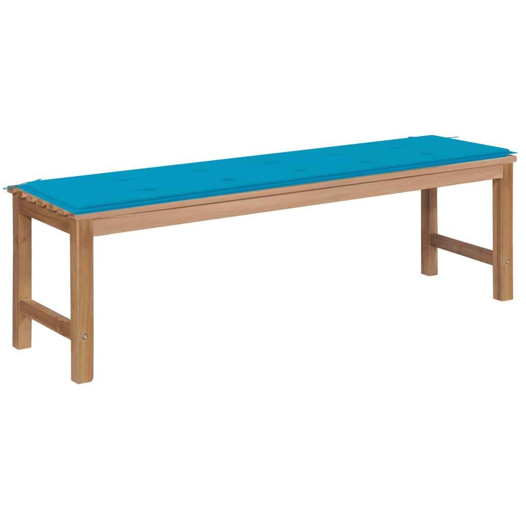 vidaXL Tuinbank met antracietkleurig kussen 150 cm massief teakhout