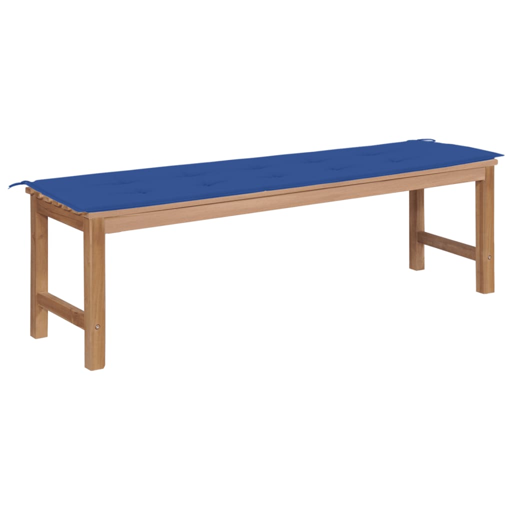 vidaXL Tuinbank met antracietkleurig kussen 150 cm massief teakhout