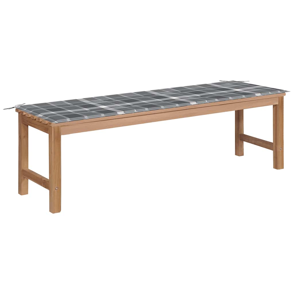 vidaXL Tuinbank met antracietkleurig kussen 150 cm massief teakhout