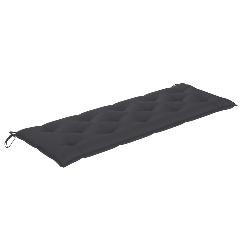 vidaXL Tuinbank met antracietkleurig kussen 150 cm massief teakhout