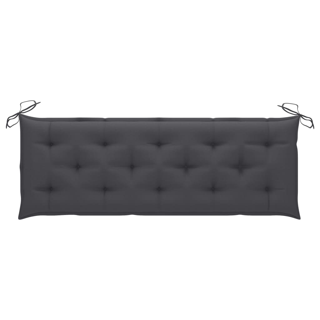 vidaXL Tuinbank met antracietkleurig kussen 150 cm massief teakhout