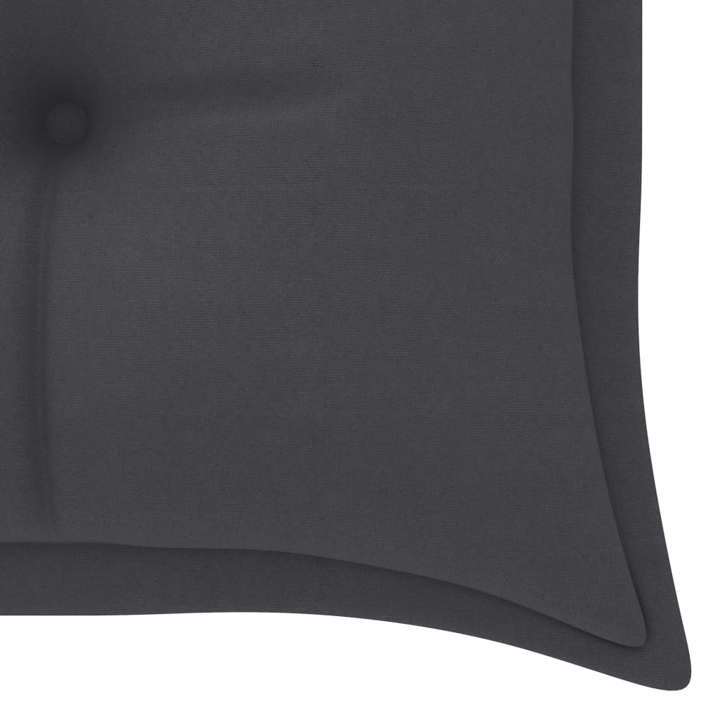 vidaXL Tuinbank met antracietkleurig kussen 150 cm massief teakhout