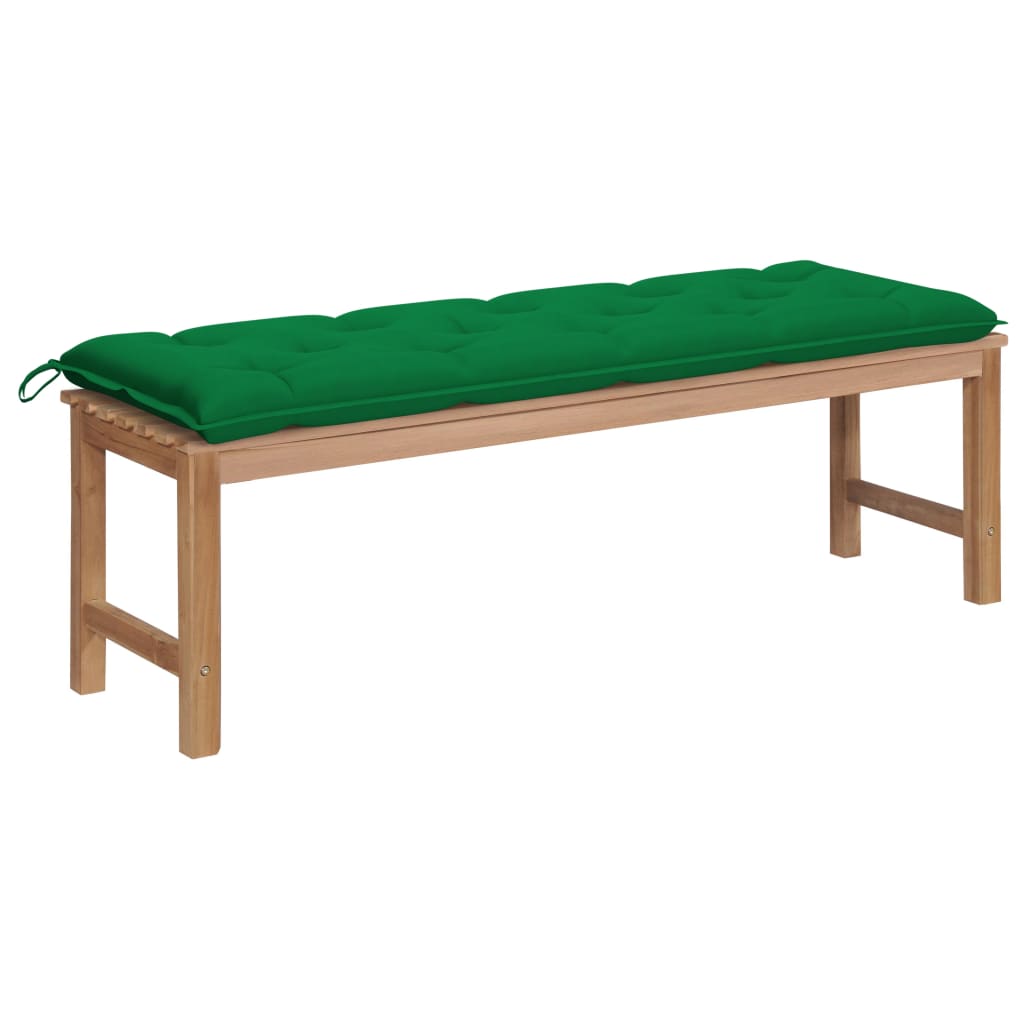 vidaXL Tuinbank met antracietkleurig kussen 150 cm massief teakhout