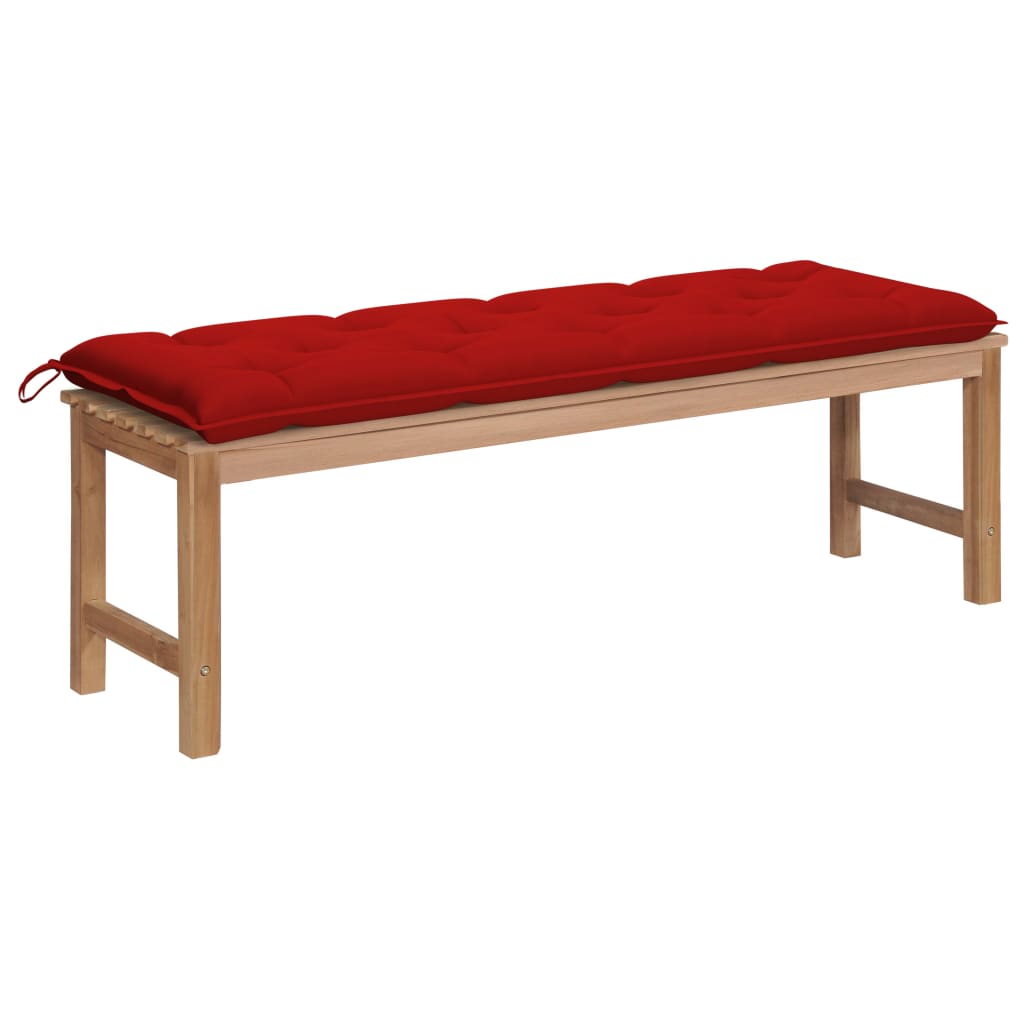 vidaXL Tuinbank met antracietkleurig kussen 150 cm massief teakhout