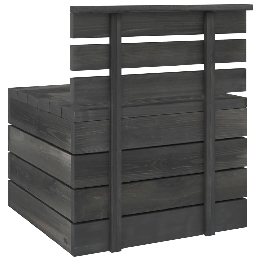 vidaXL 6-delige Loungeset pallet massief grenenhout donkergrijs