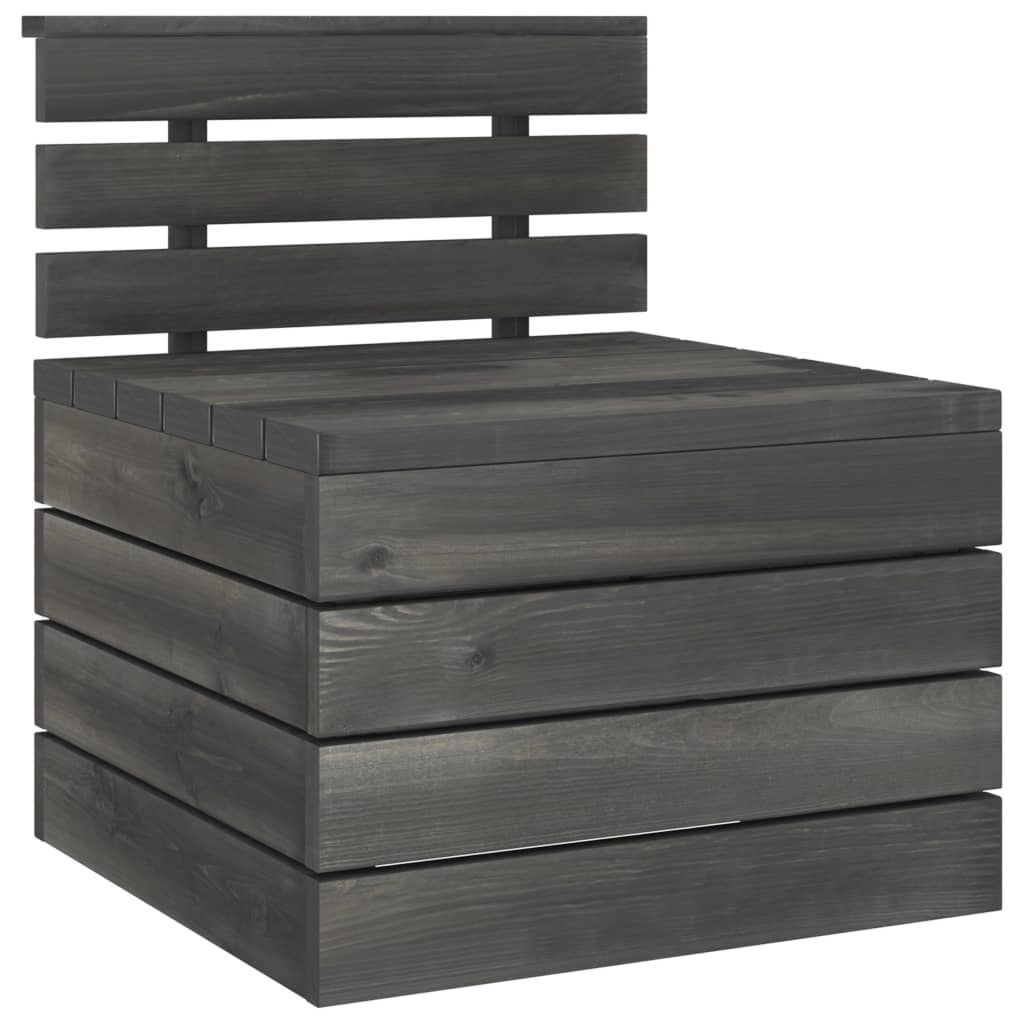 vidaXL 6-delige Loungeset pallet massief grenenhout donkergrijs