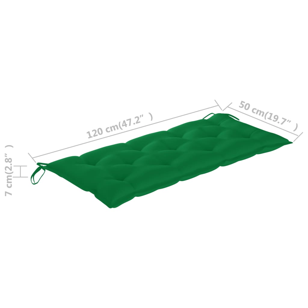 vidaXL Tuinbank met kussen 120 cm massief acaciahout